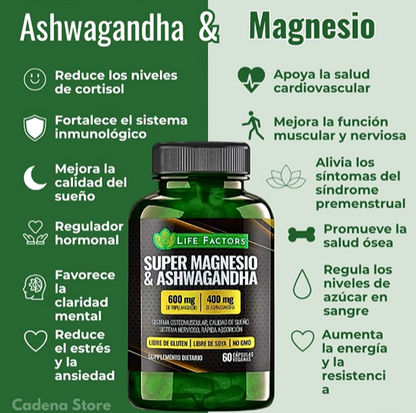 SUPER MAGNESIO & ASHWAGANDHA X 60 CAPS