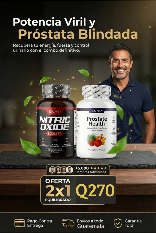 2x1: NITRIC OXIDE + PROSTATE HEALTH, Bienestar masculino natural y efectivo